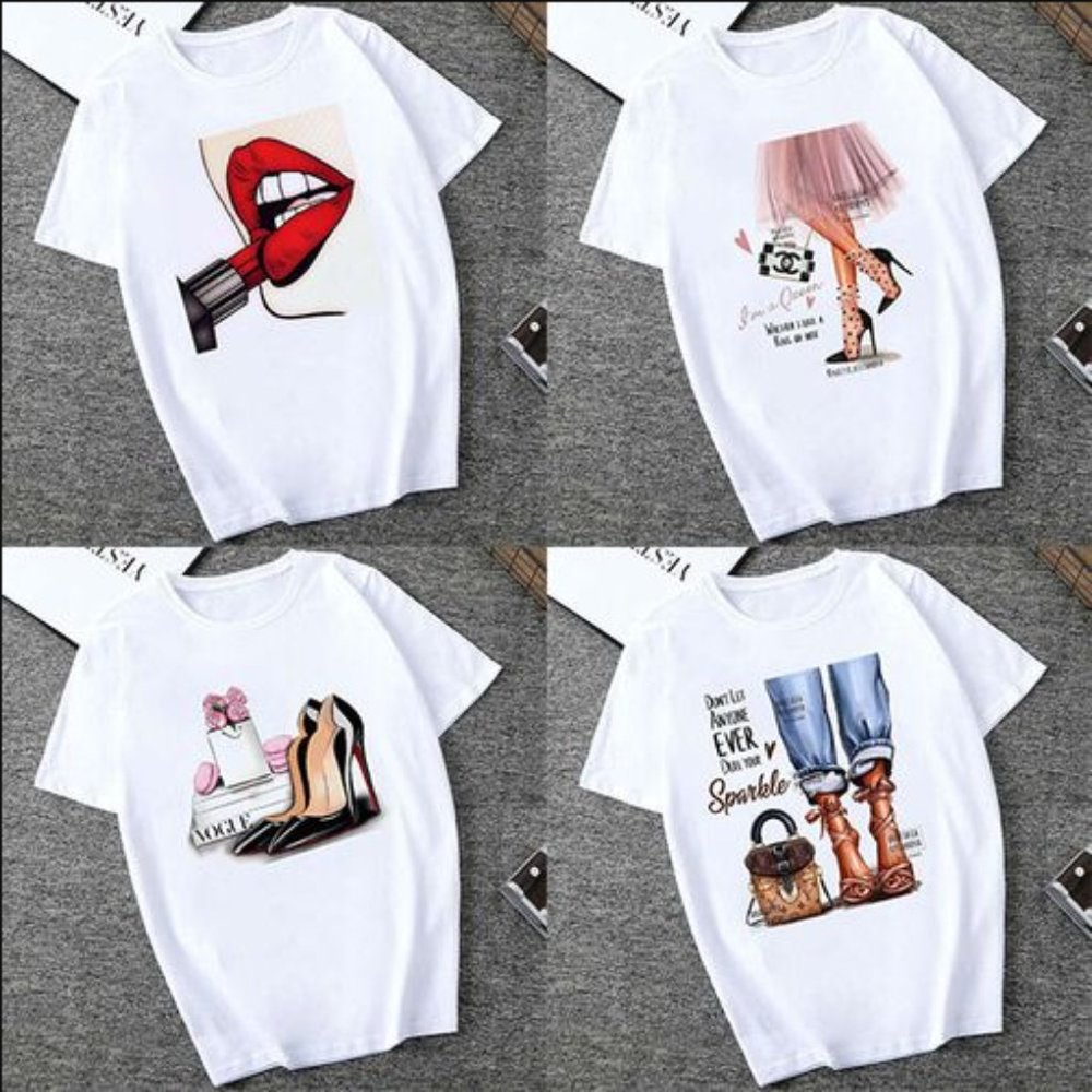 t-shirt ol style pattern short sleeve summer